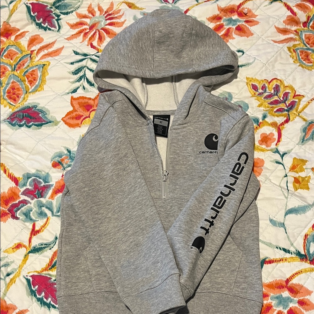 Carhartt Light Gray Zip-Up Hoodie